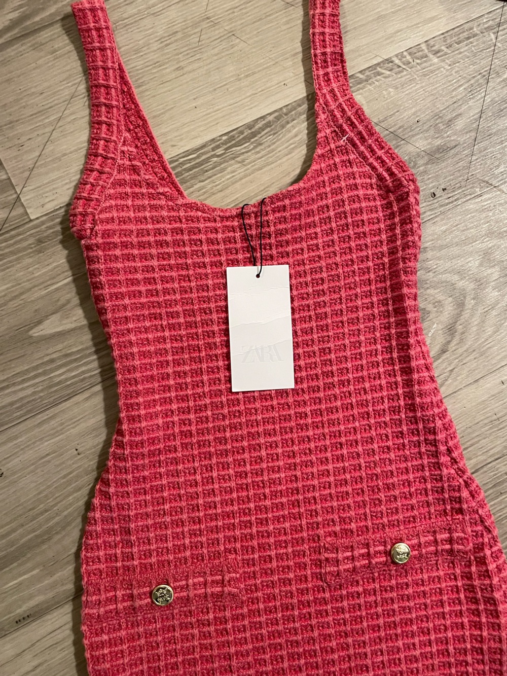 NWT Zara Tweed Tank Mini Dress - Picture 4 of 7